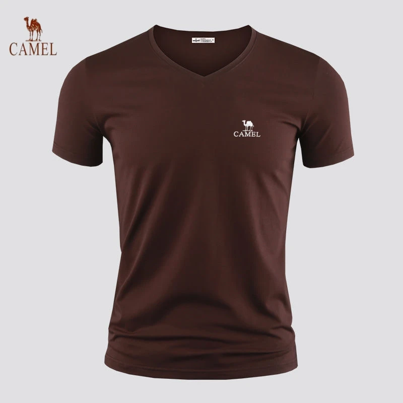 

2025 men's exquisite embroidery high-quality V-neck T-shirt fashionable, casual, breathable and cool top