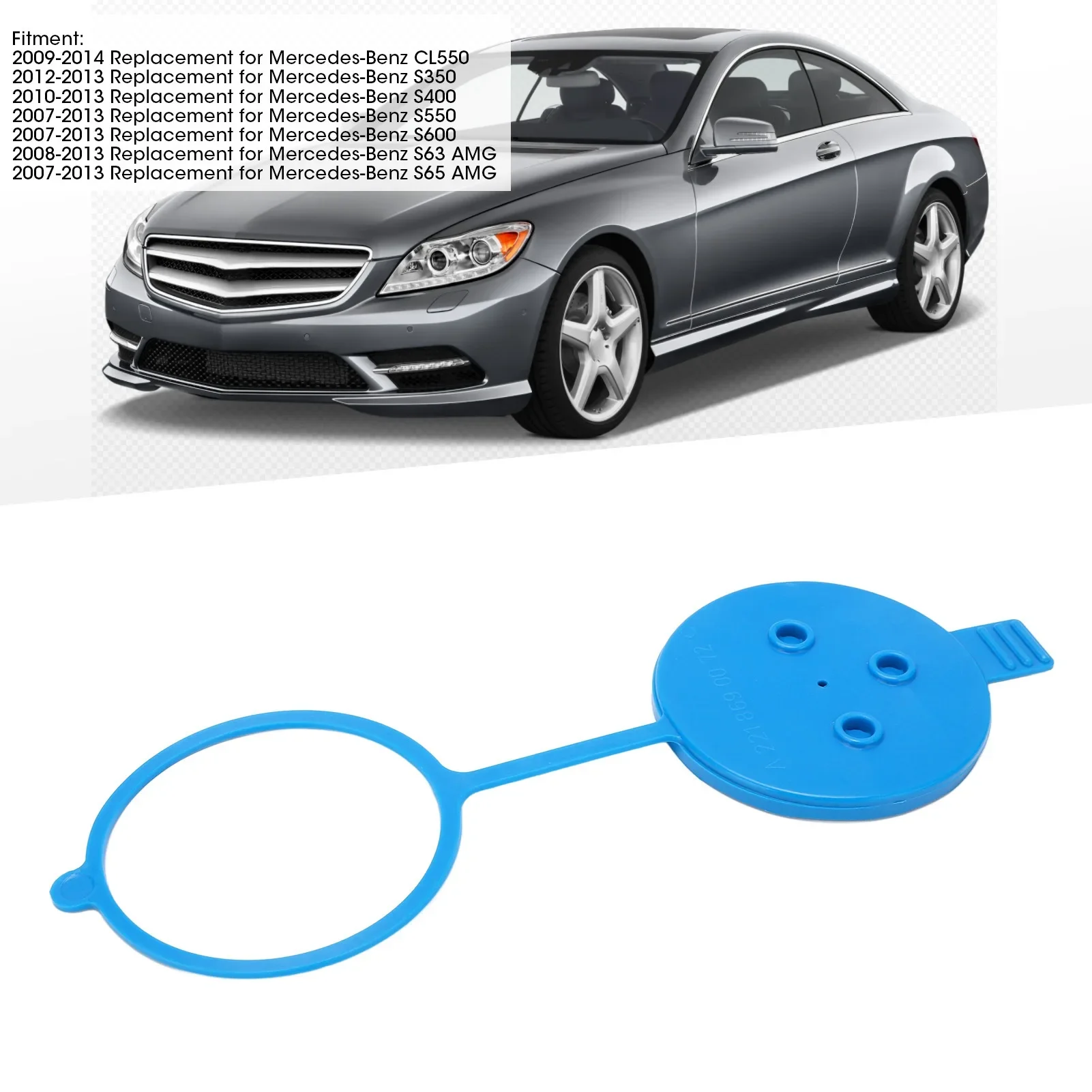 Windshield Washer Reservoir Cap Lid 2218690072 Replacement For Mercedes Benz W221 S Class C216 CL Class