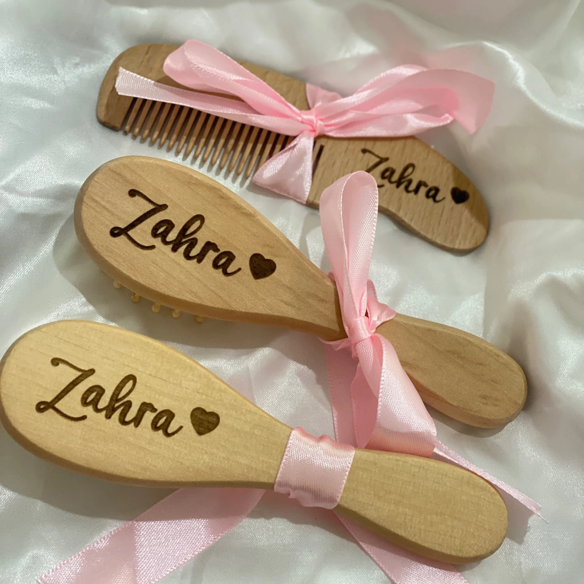 

Engraved personalised wooden hairbrush Customized Bridesmaids Hair Comb Gifts Children's Birthday Present Christmas Present