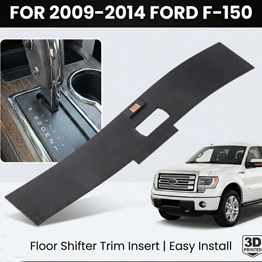 1 Stück Mittelkonsolen-Bodenschalthebel-Verkleidungseinsatz, Getriebeauswahlabdeckung, Ersatz für Ford F-150 2009-2014 – Detail 1