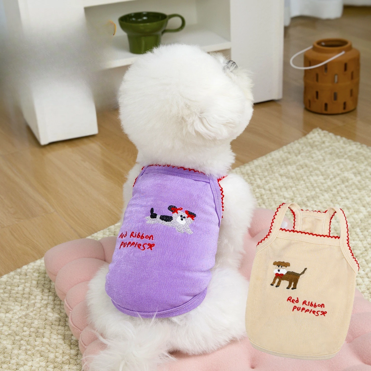 Camiseta de verano para perros pequeños, tirantes con dibujo - imagen 2