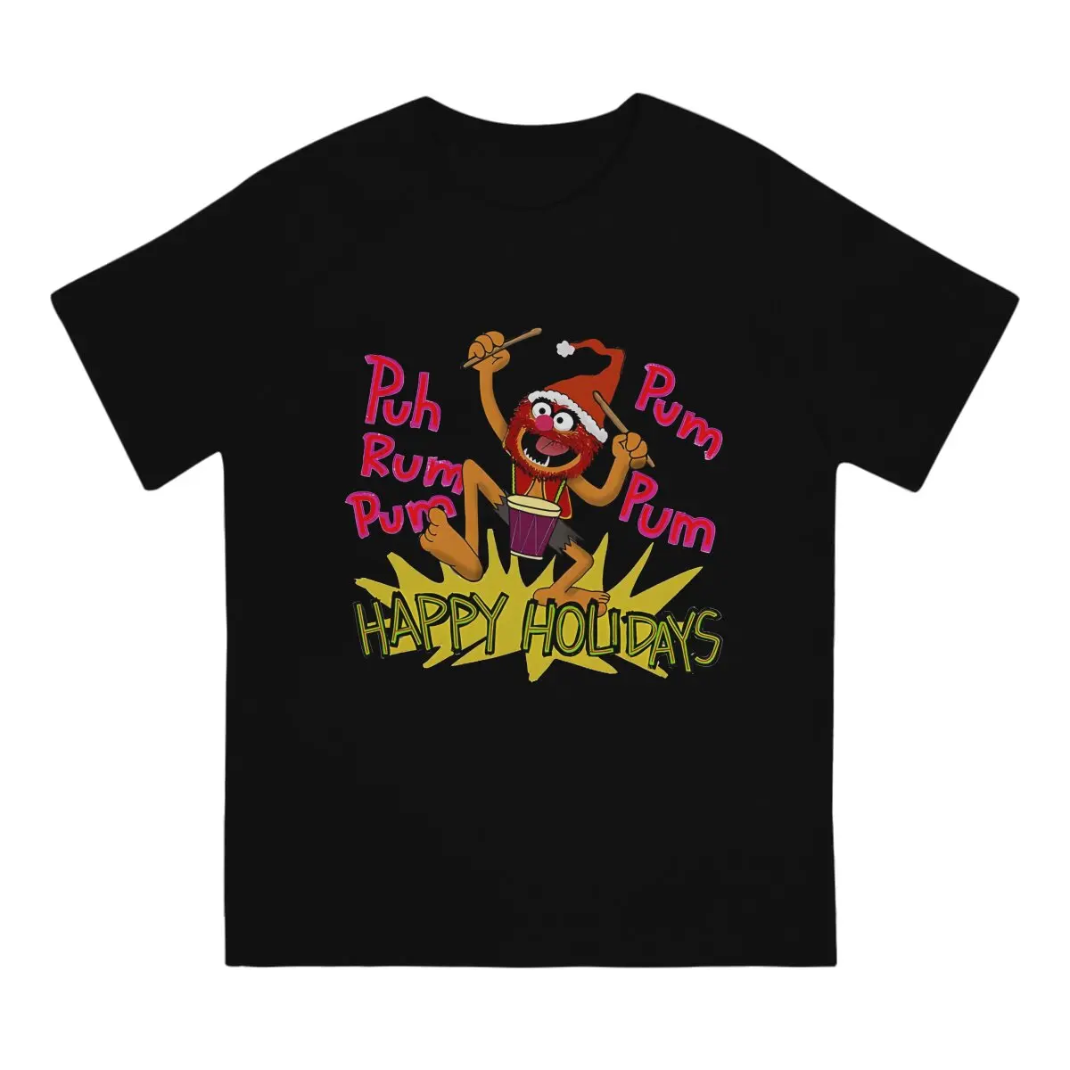 The Animal Drummer Muppets Christmas The Muppet Show T Shirt Graphic O-Neck TShirt Polyester Tops