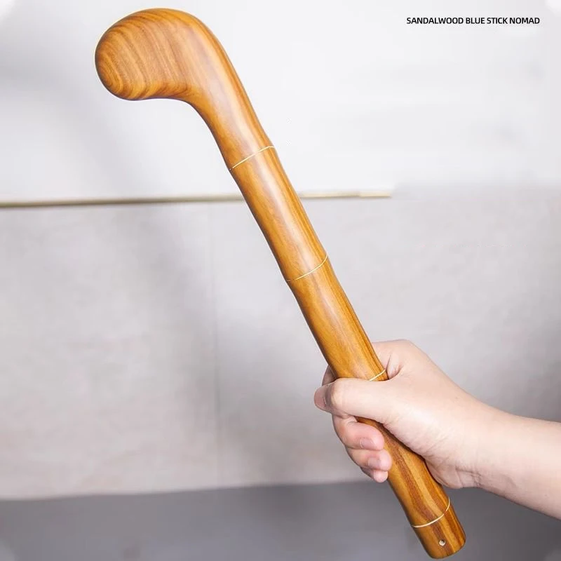 baton-de-defense-personnel-portable-en-bois-massif-bleu-pour-exterieur-marteau-de-massage-fitness-outil-de-brise-vitre-d'urgence-pour-voiture