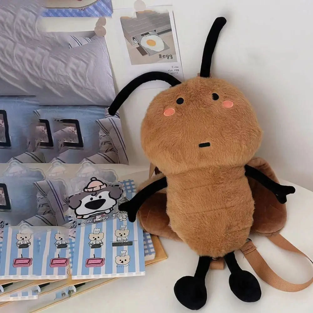 Creative Southern Cockroach Plush Insect Backpack Ugly Funny Cartoon Knapsack Interesting Toy Kawaii Shool Bag Outdoor