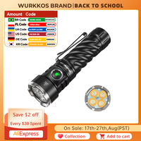 Wurkkos TS26S Rechargeable 21700 Powerful Flashlight 519A Max 3100LM IPX8 Magnet Tail & 3A Reverse Charging Self Defense Torch