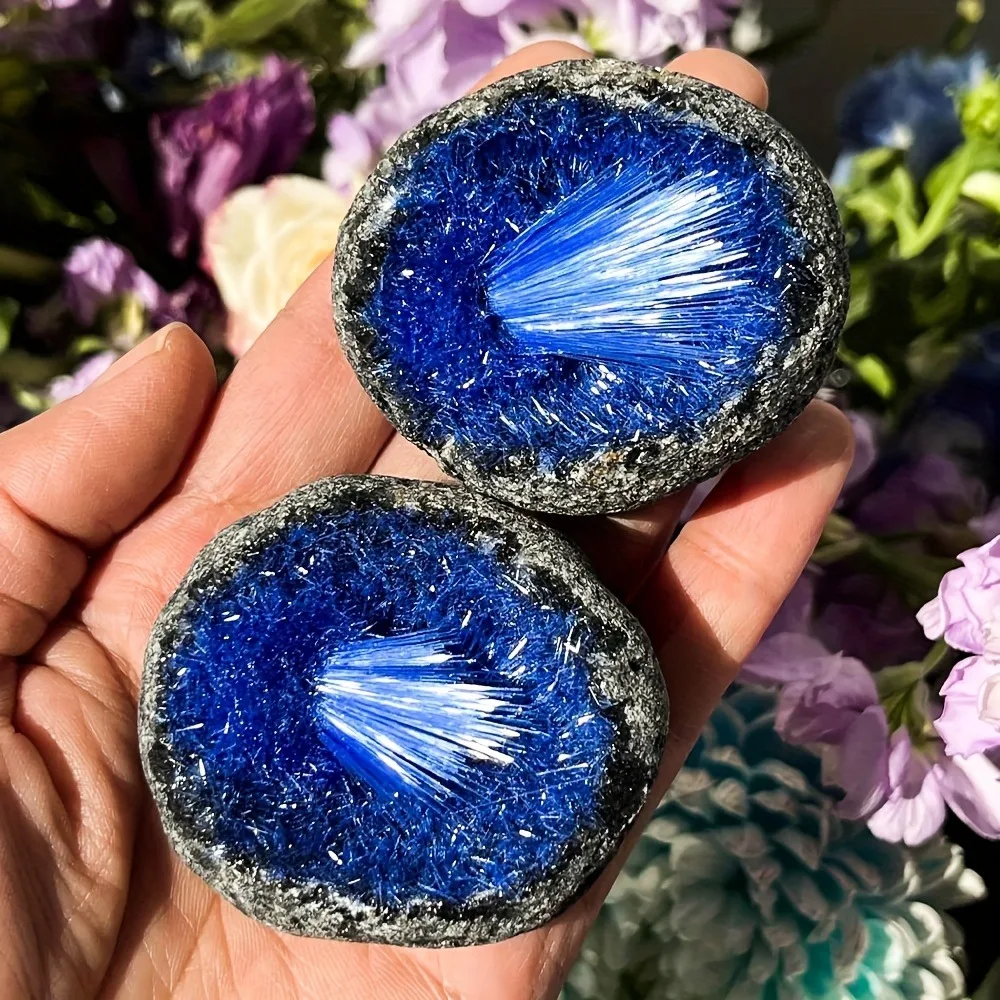 Blaue Geode Eisen-Phosphor-Magnesium-Minenkristalle, Flash Royalblau Geode Mineralienexemplar Energie-Edelstein Kristallsammler – Detail 4