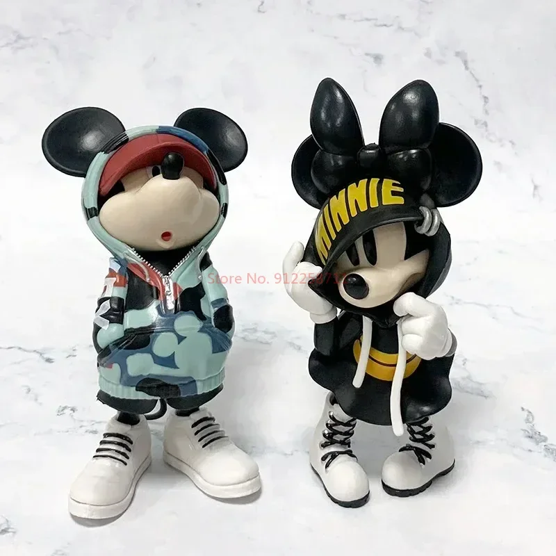 Disney Tidal Suit Series Sweater, Minnie, Mickey Mouse, figuras de acción creativas, adorno hecho a mano, juguete de regalo, adorno para parejas, 13cm