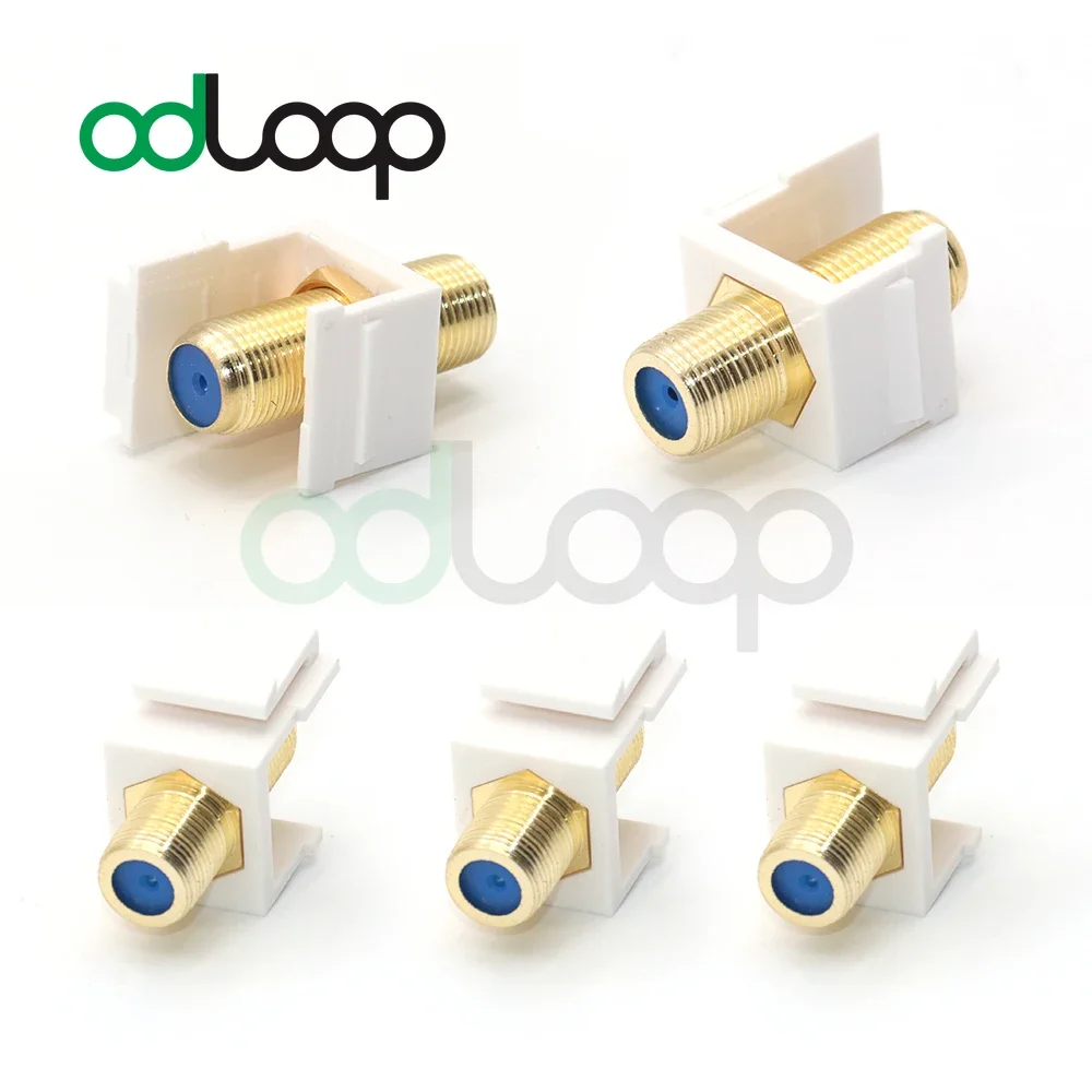 ODLOOP 5-Pack 3 GHz Gold-Plated RG6 Coaxial Keystone Jack Insert In White