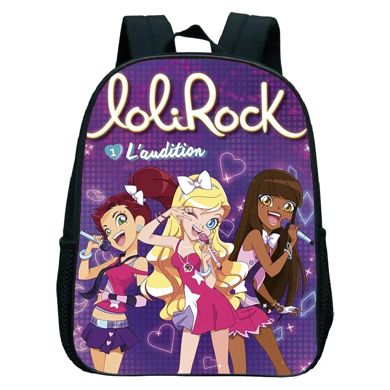 

LoliRock Cartoon Print School Bags Boys Girls Kindergarten Backpack Toddler 12 Inch Waterproof Bookbag Anime Backpack Kids Bags