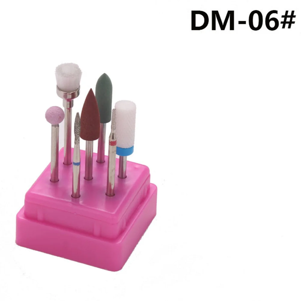 7pcs Polishing Set Grinding Head Kit For Manicure Brush Tool Professional Nail Art Salon Use Portable Case Included Nail Art