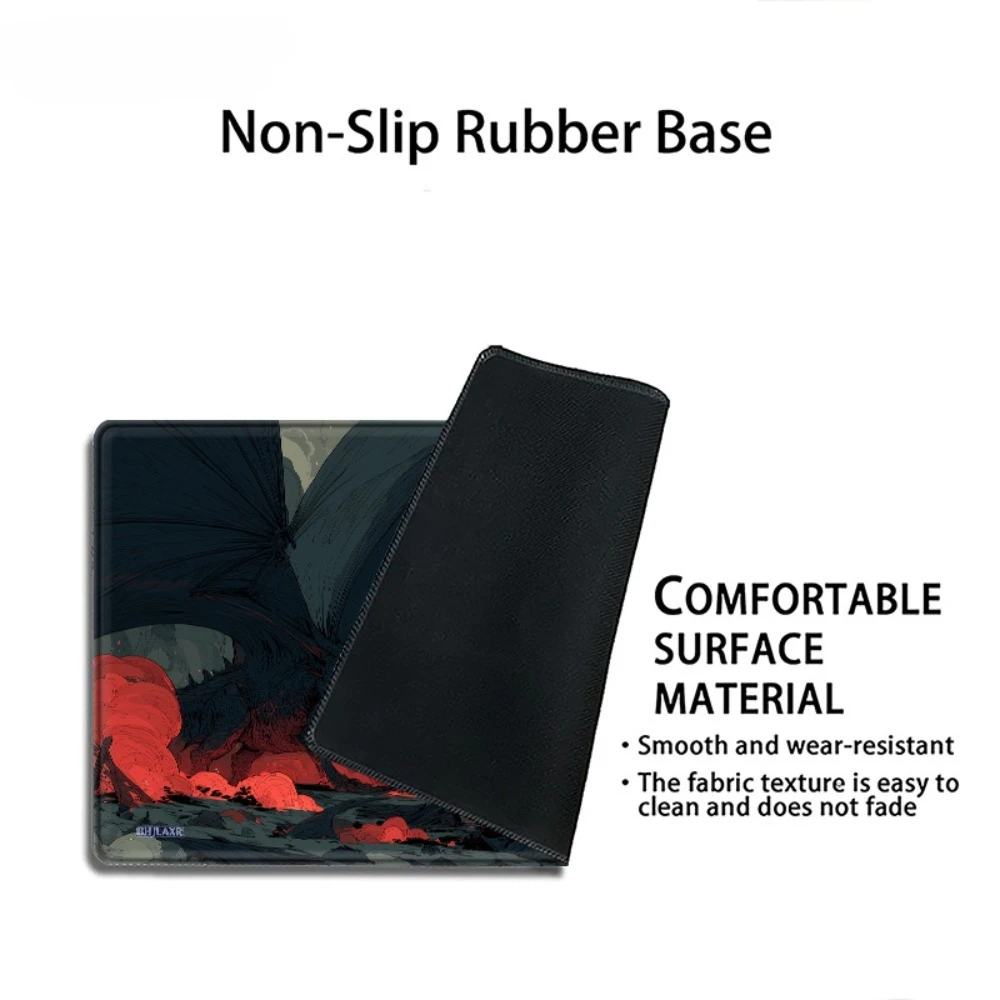 Giant dark black game board, non-slip and sturdy game mouse pad, suitable for TCG, RPG CCG games as well as desktop decoration