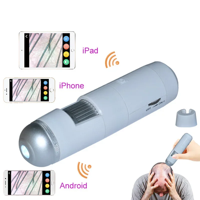 5‑200X Wireless Wifi+USB Skin Hair Scalp Detector Digital Microscope Skin Analyser 200MP Camera Skin Pigment Tester Treatment