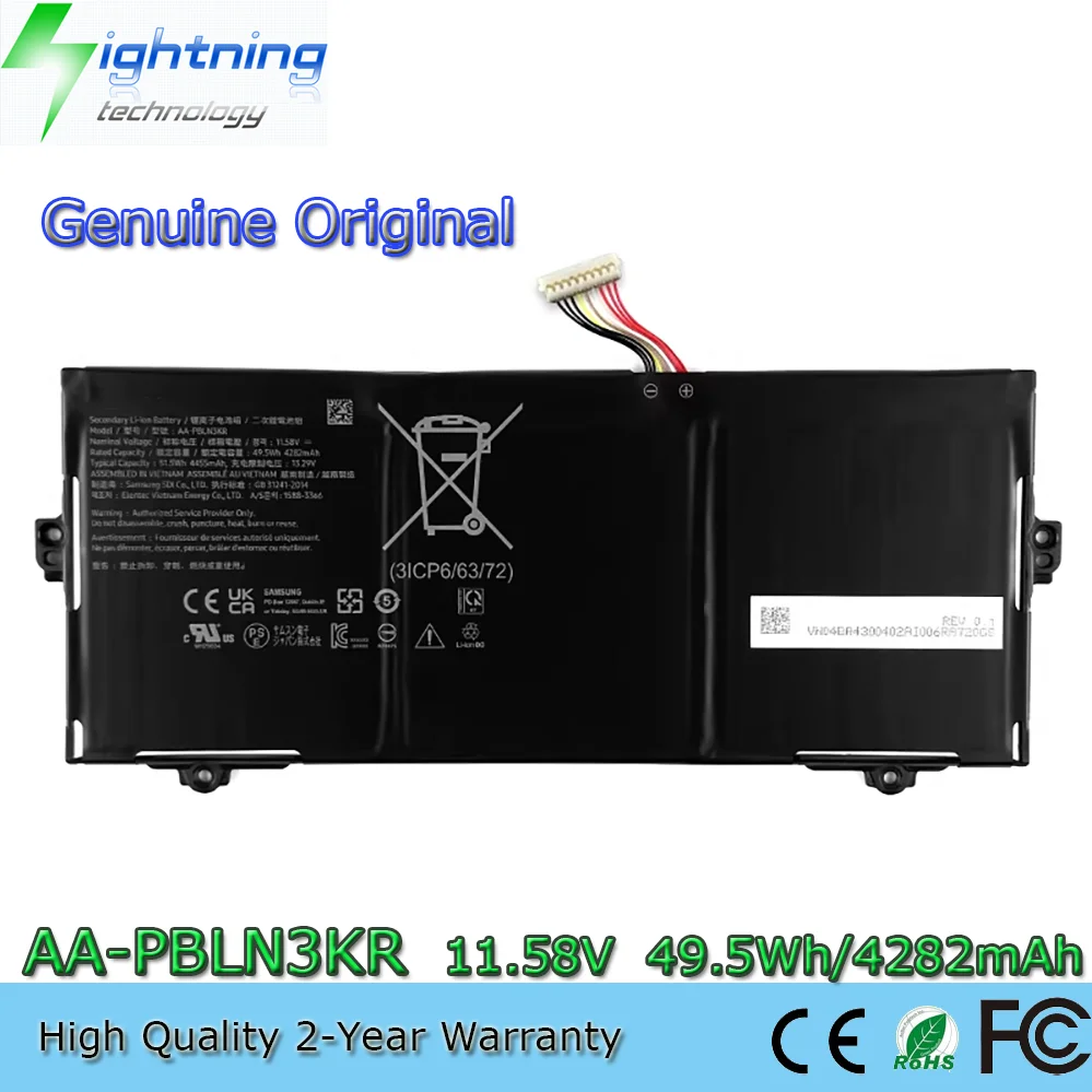 

Новая оригинальная батарея AA-PBLN3KR 3ICP6/63/72 11.58V 49.5Wh для ноутбука Samsung