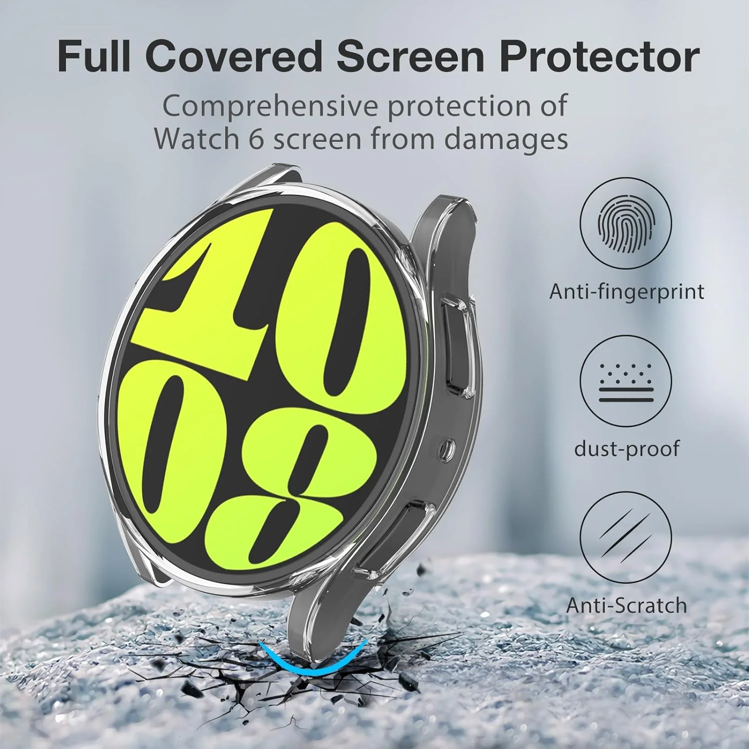 TPU Protective Case for Samsung Galaxy Watch 6/5/4 TPU Bumper Cover Screen Protector Galaxy Watch 4 5 6 44mm 40mm