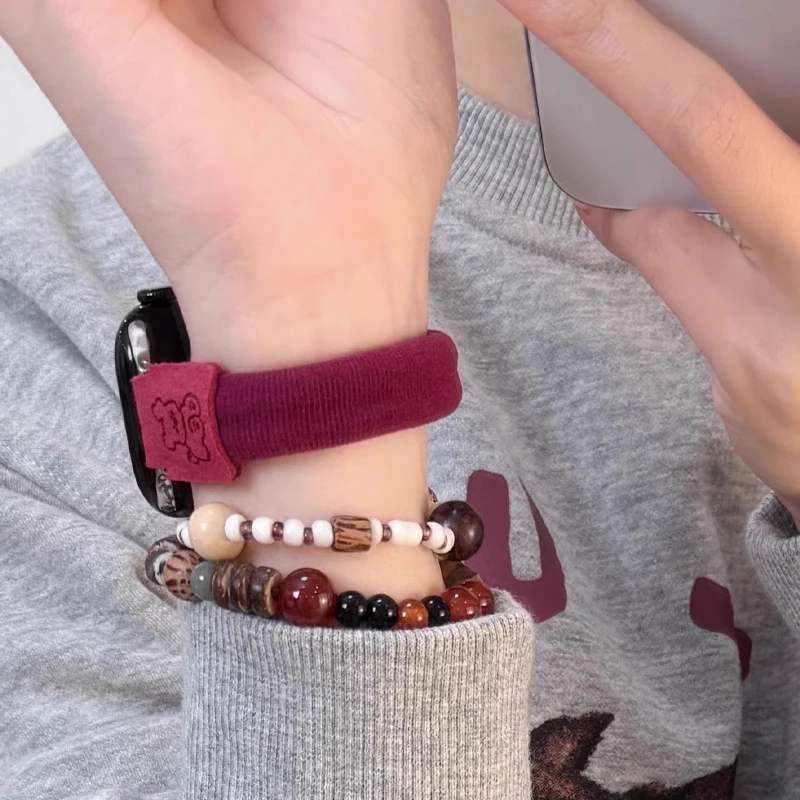 Cinturino per cani carino per Apple Watch 49mm 46mm 45mm 40mm 42 38mm 41 cinturino per ragazza con anello elastico per iWatch Ultra 10 9 8 7 SE 6 5 4