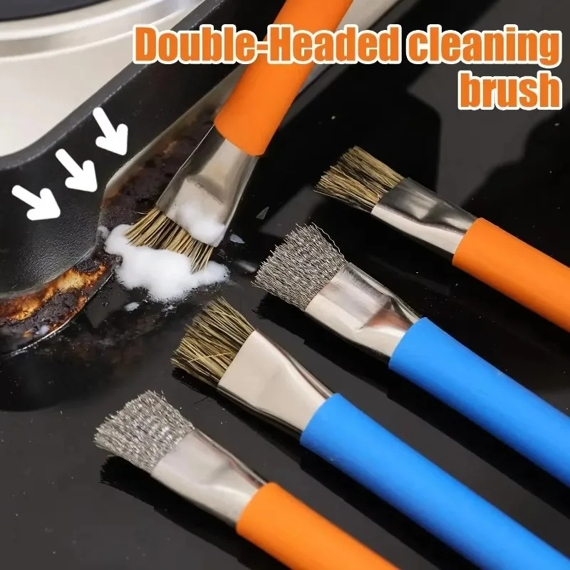1/10Pcs Anti Static Cleaning Brush Precision Detail Tool Stainless Steels Handle Boar Bristle Steel Wire for Circuit Board Chips