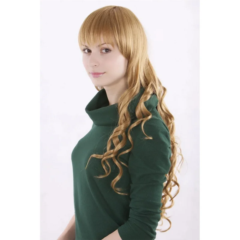 

Blonde Wig with fringe and Slight Spiral Curls Strawberry Blond 3250-27 ca.65 cm