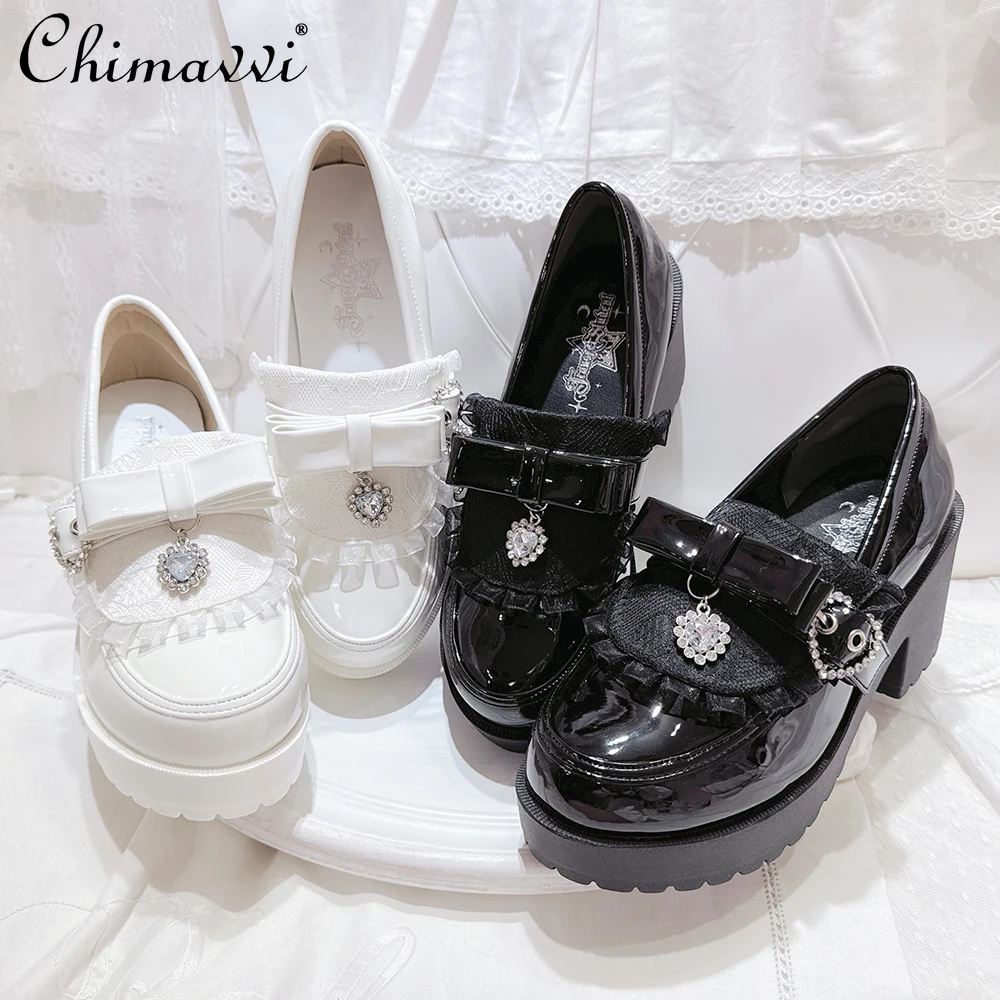

Original Japanese Mine Series Thick-Soled Shoes Heavy Diamond Shallow Mouth Single Shoes Student Sweet Girl JK High Heel Pumps