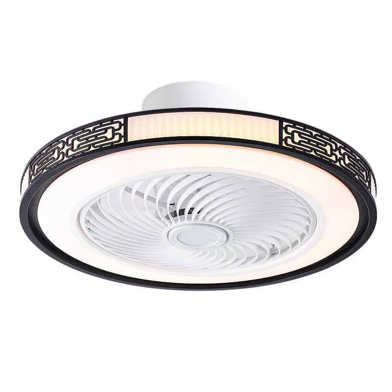

New Chinese fan light dining room bedroom black fan leaf chandelier