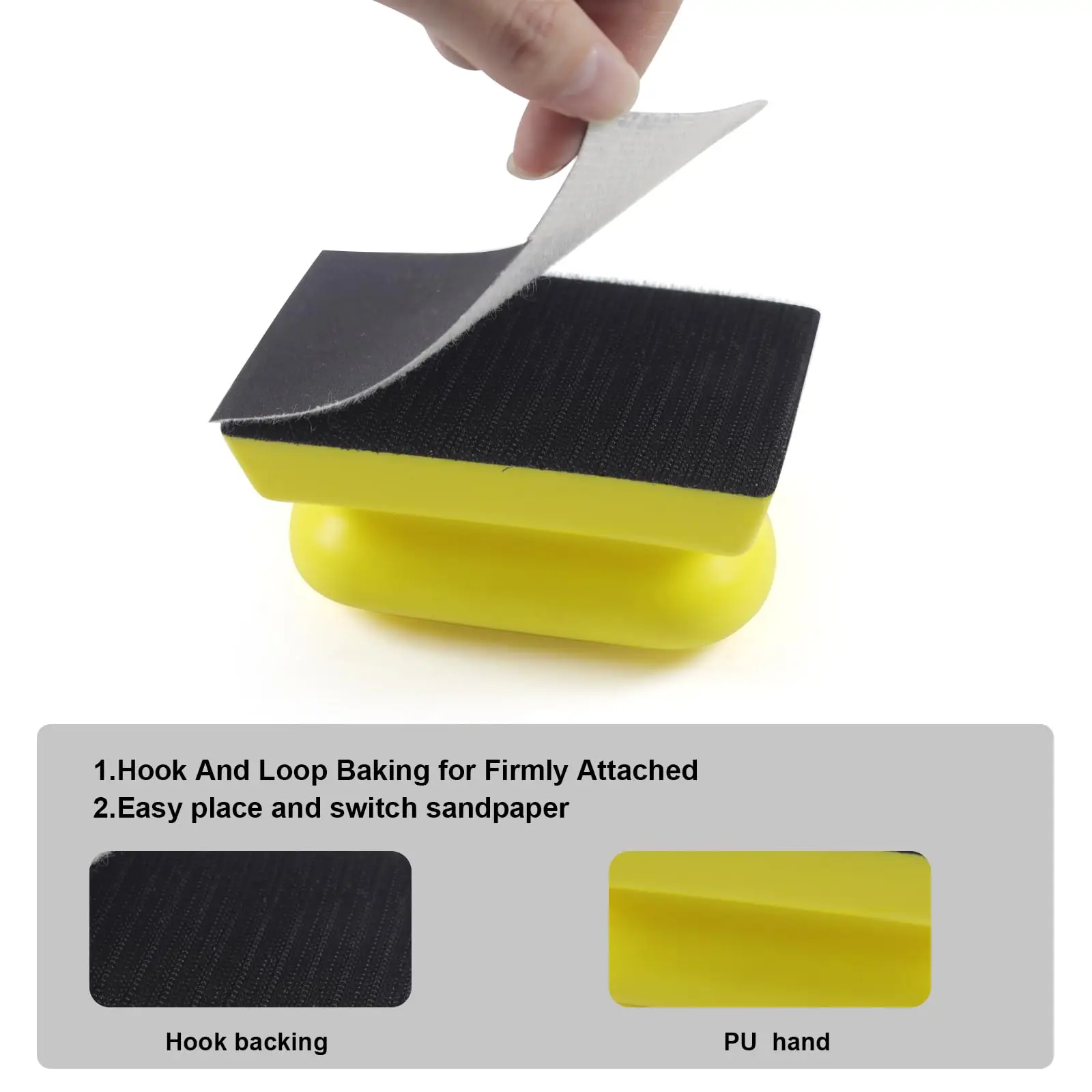 3 Pcs Classic Rectangle Hand Sanding Block Kit 3 Lengths of Sanding Blocks for Polishing Woodworking Wood Furniture Metal