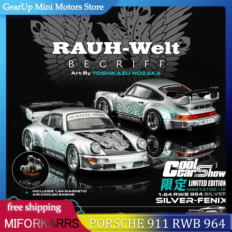 

New Motorhelix 1:64 Porsche 911 Rwb 964 Alloy Miniature Diecast Model Porsche Sports Car Coolcar Show Limited Edition Toys Gift
