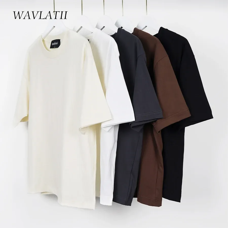 WAVLATII summer shirts for women casual brown shirts for women korean street clothing solid basic unisex shirts for cool shirts