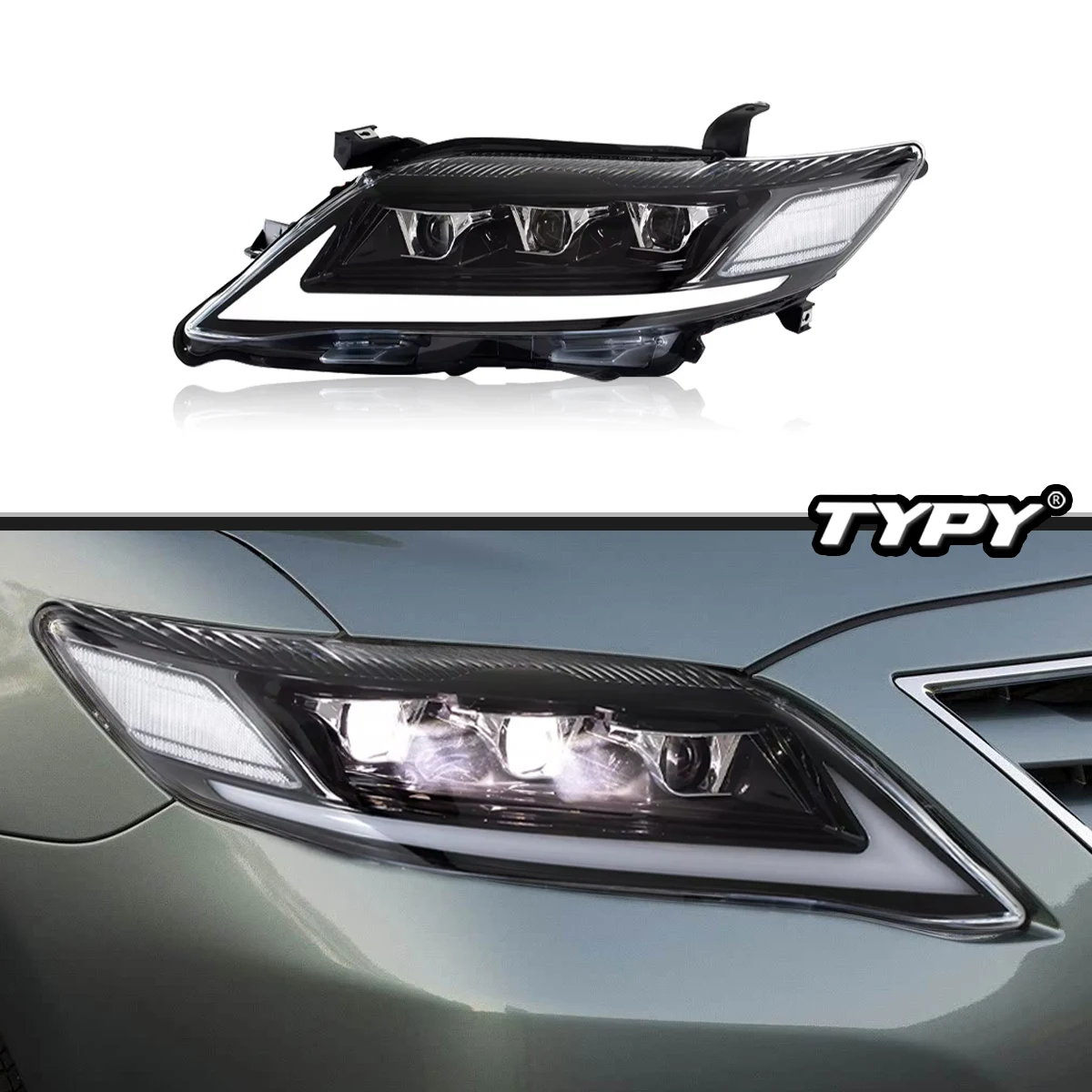 

TYPY новая светодиодная фара, обновленная, модифицированная для фар Toyota US Camry 2007-2011, динамический сигнальный фонарь, автоаксессуары
