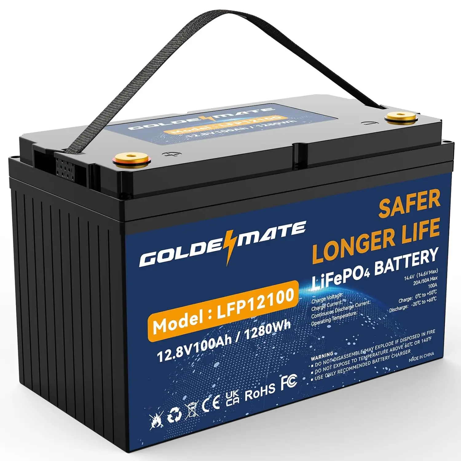 

Аккумулятор LiFePO4 12 В, 100 Ач, литиевая батарея группы 15000 глубоких циклов 31, встроенная BMS 100 А, идеально подходит для автофургонов, по индивидуальному заказу