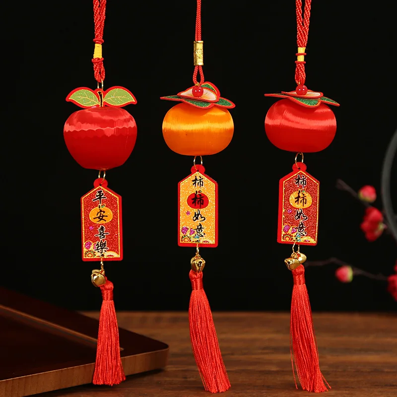 Chinese Tassel Plant Pendant Chinese Style Lucky Hanging Ornaments 2025 Lunar New Year Lantern Pendants for Living Room Decor