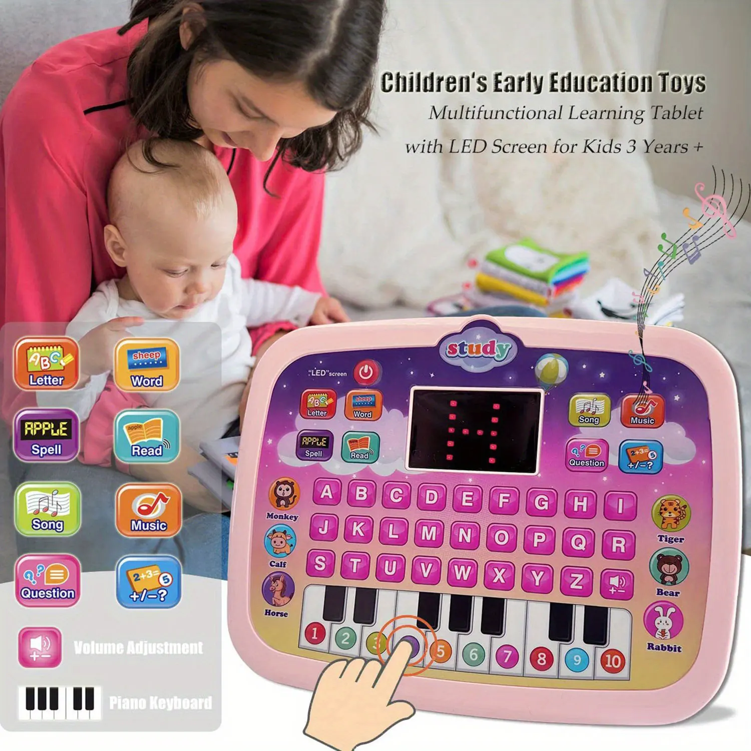 Máquina De Aprendizagem Multifuncional, Inglês LED Tela De Iluminação Tablet, Story Machine, Educação Precoce Ponto Máquina De Leitura, Brinquedo