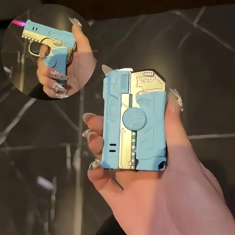 Briquet à gaz à Jet pliable gyroscopique, décompression rotative, coupe-vent, torche Portable, cadeau pour homme, accessoires pour cigarettes, nouveau