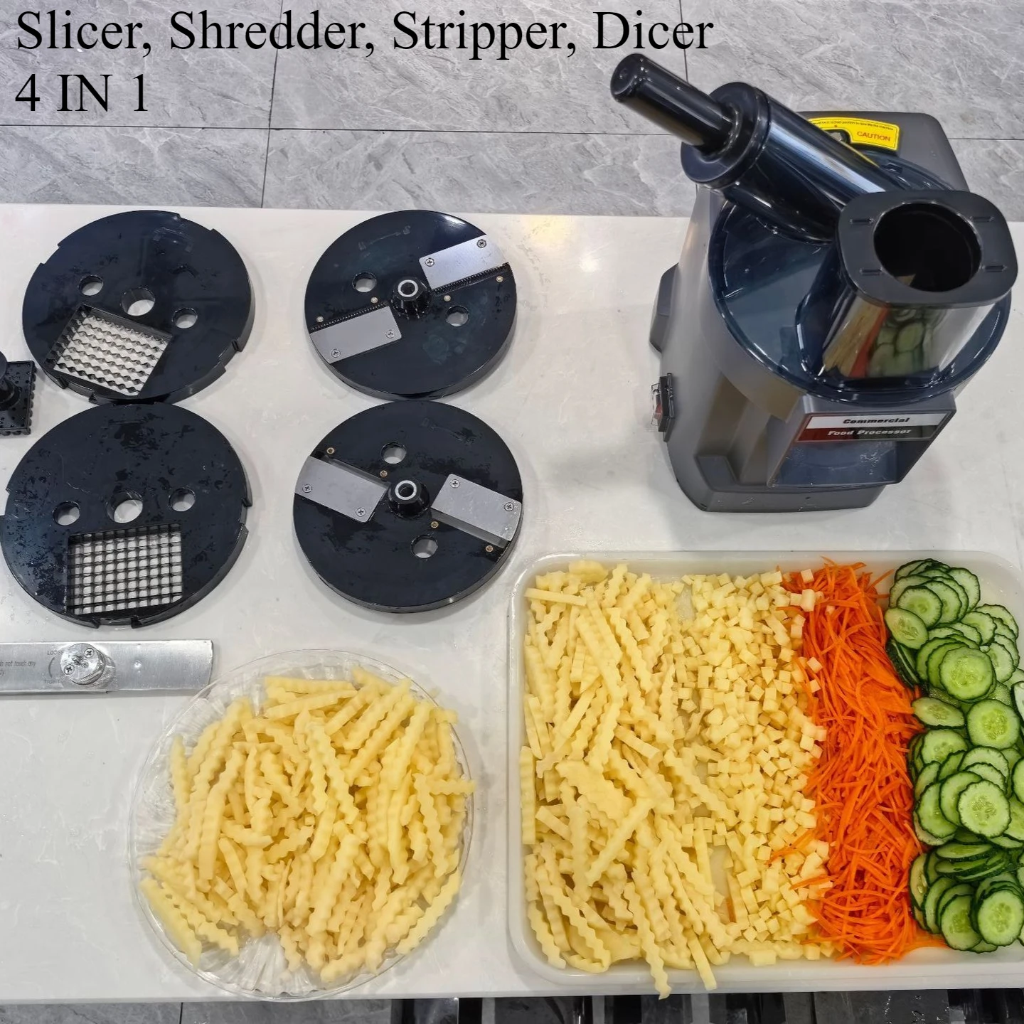 Электрический измельчитель пищевых продуктов 4 в 1 с двойной подачей: автоматическая машина для нарезки картофеля и картофеля фри для моркови, лука, огурца 110 В 220 В