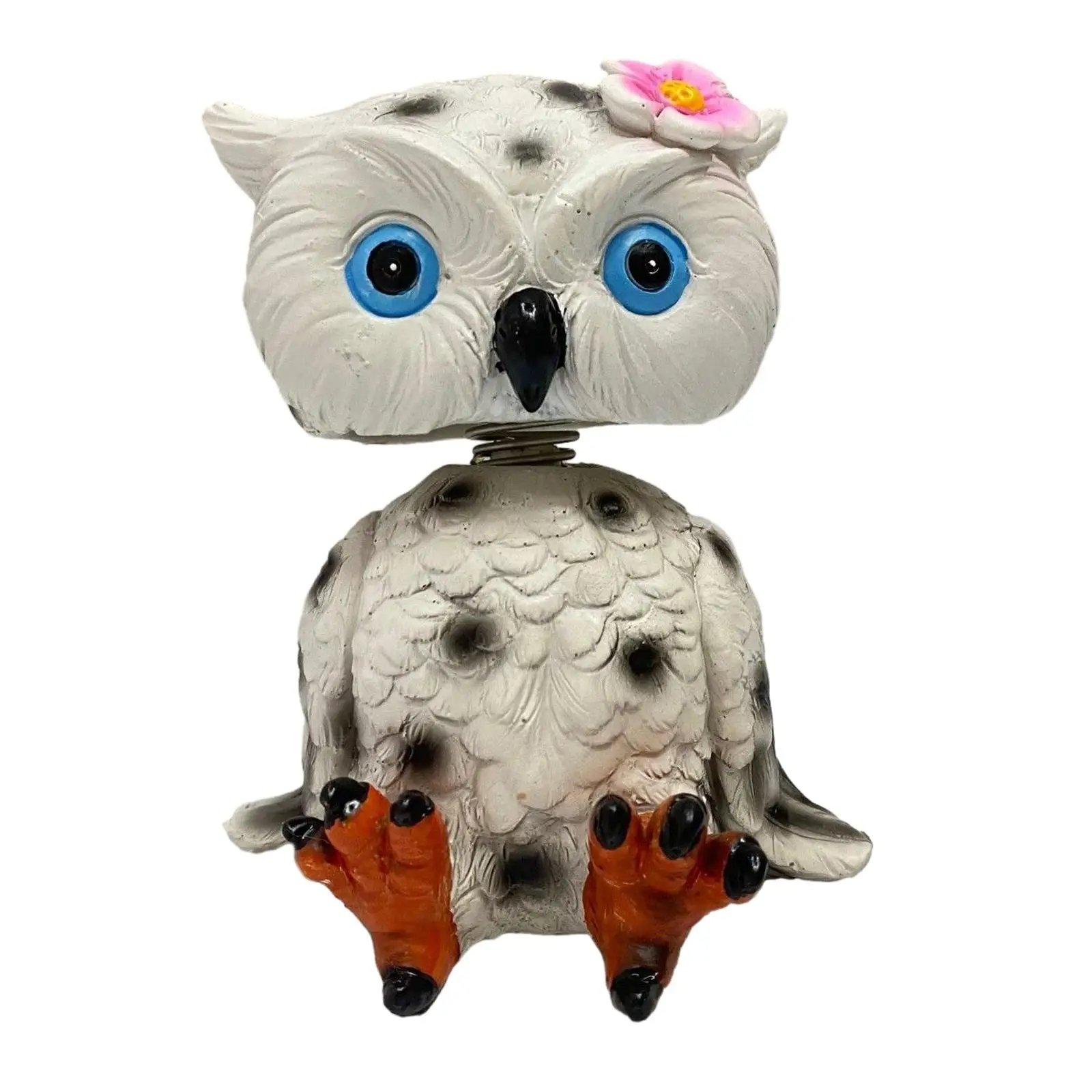 Bobblehead Owl Statue Decor Owl Figurine for Desktop Bedroom Home Decoration