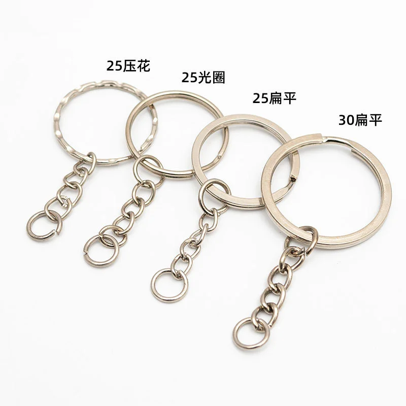 

10PCS Metal Blank Keyring Keychain Chain 25/30mm Key Ring Hanging Single Ring Keyfob Crafts Pendant DIY Jewelry Accessories