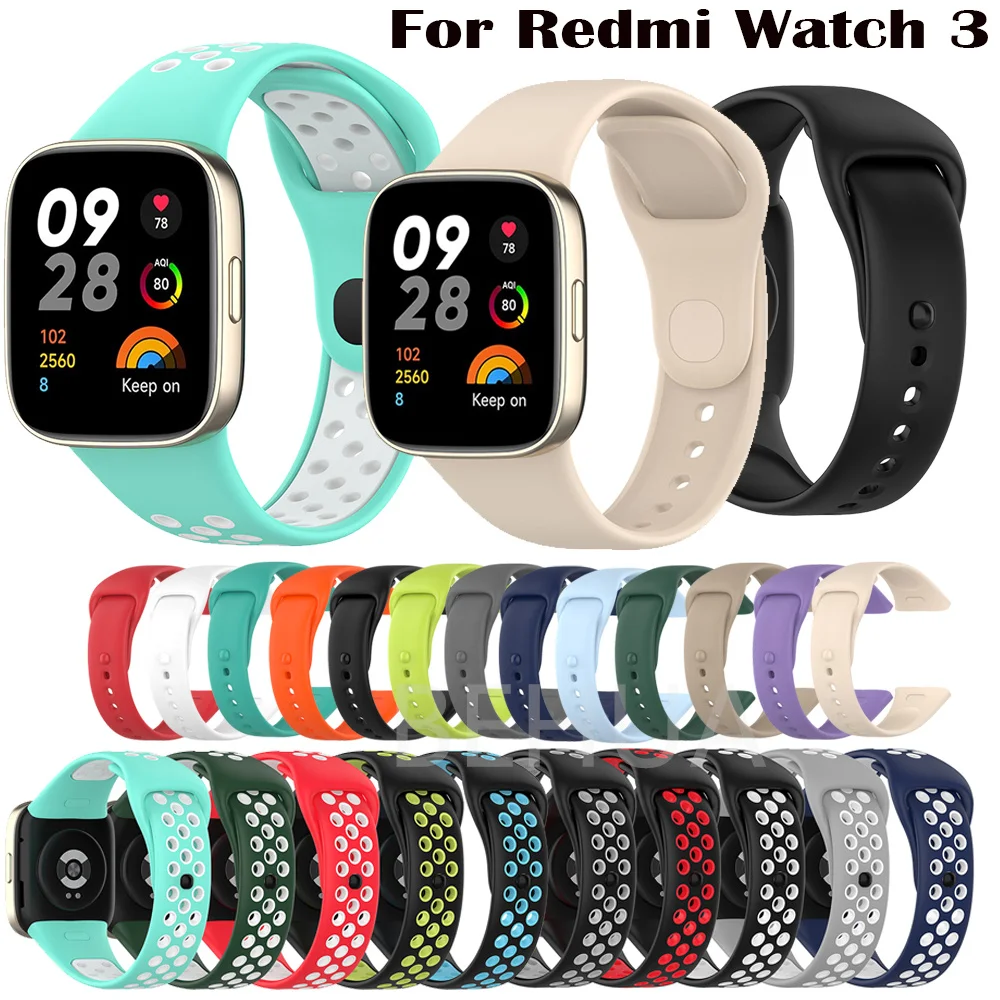 Silicone Band Strap For Redmi Watch 3 Watchstrap Band Sport WristBand For XiaoMi Mi Watch lite 3 Bracelet Replacement belt+ case