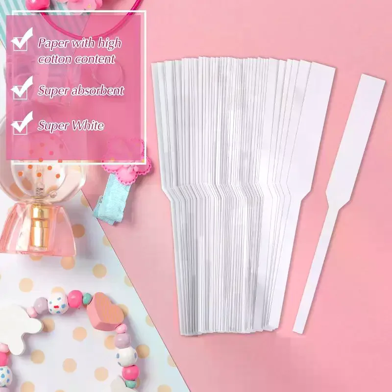 

100Pcs Perfume Test Strips Perfume Blotter Strips Disposable White Perfume Test Paper Strips Multi-use For Essential Oils
