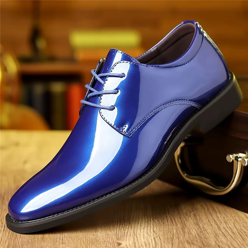 

Men's Casual Polished Leather Shoes Shoes Red Golden Blue Black Male Wedding Dress Homecoming Formal Wedding Footwear