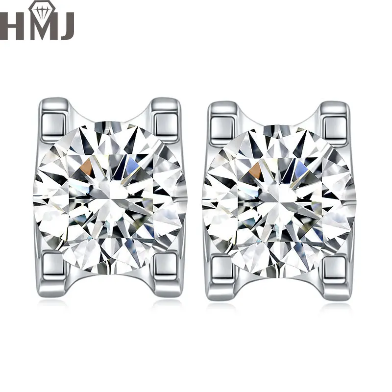 

Real Moissanite Diamond Star Stud Earrings 1ct 2ct D Color VVS1 Pure 925 Sterling Silver for Women Wedding Fine Jewelry