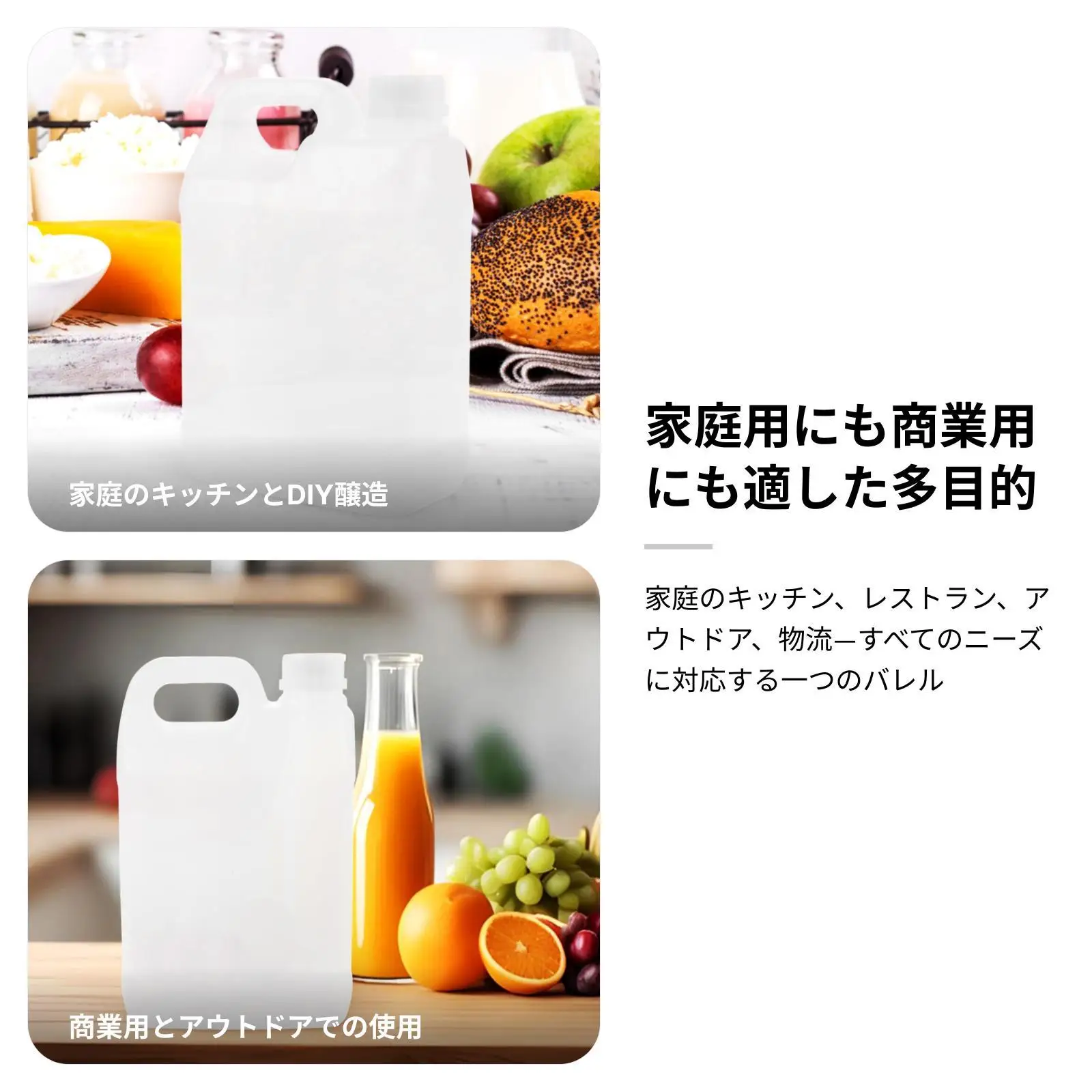 2L HDPE Water Carrier Barrel Tamper Proof Empty Plastic Jerry Can Waterproof Container for Chemical Use