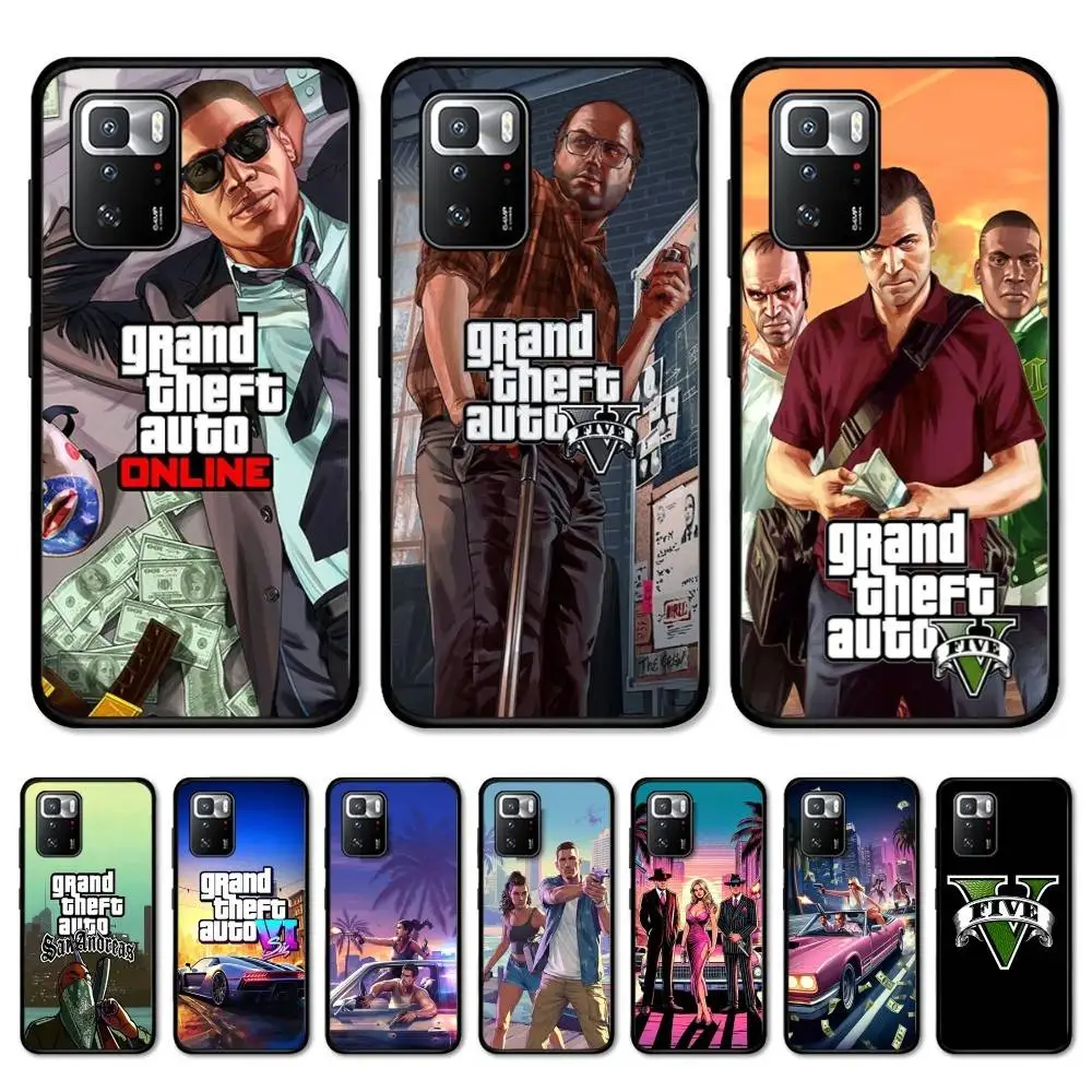 Funda de teléfono San Andreas G-GTA para Redmi Note 4 X 5 A 6 7 8 T 9 9S 10 11 11S 11Epro Poco M3 pro