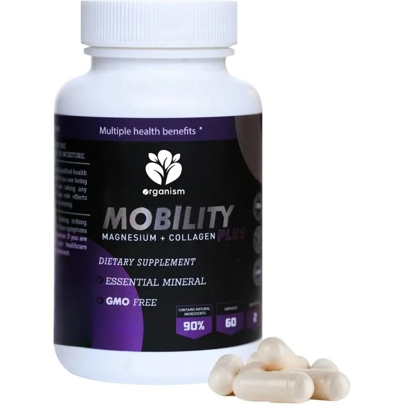 

Magnesium+Collagen Magnesium Citrate with Hyaluronic Acid and Vitamin C for Bone and Muscle Support, 60 Capsules