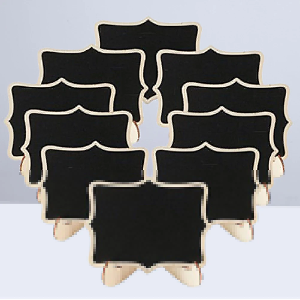 

16 Pcs Wooden Chalkboards Mini Blackboard Display Ornament Dining Room Table Decor Single Sided Lightweight Easy Wipe