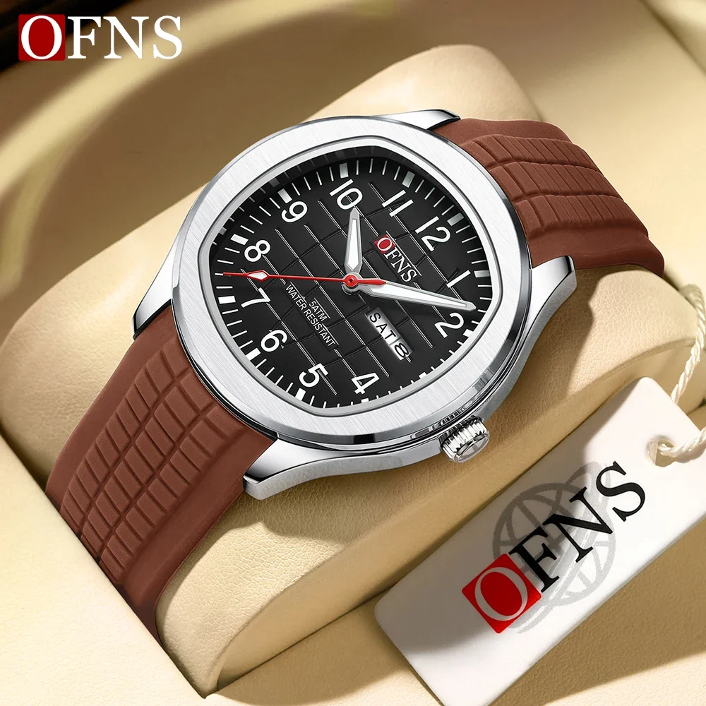 

OFNS 8018 Hot selling Hot selling Men's Quartz Watch Steel Band Calendar Waterproof Quartz Watch Fashion Business Men's Watch