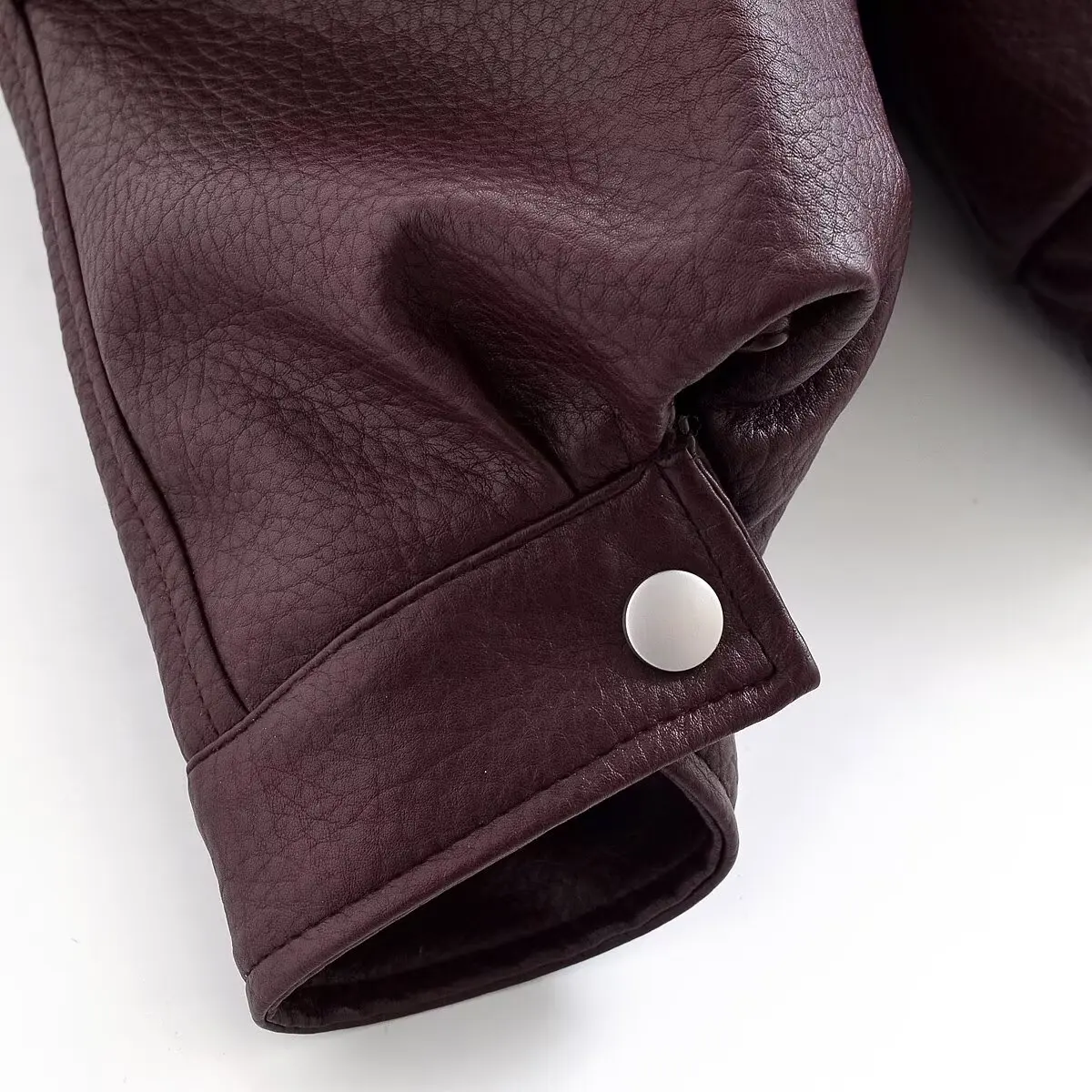 HH femme mode hiver revers manches longues fermeture éclair poche décoration matelassé en cuir veste femme Style de rue loisirs pardessus