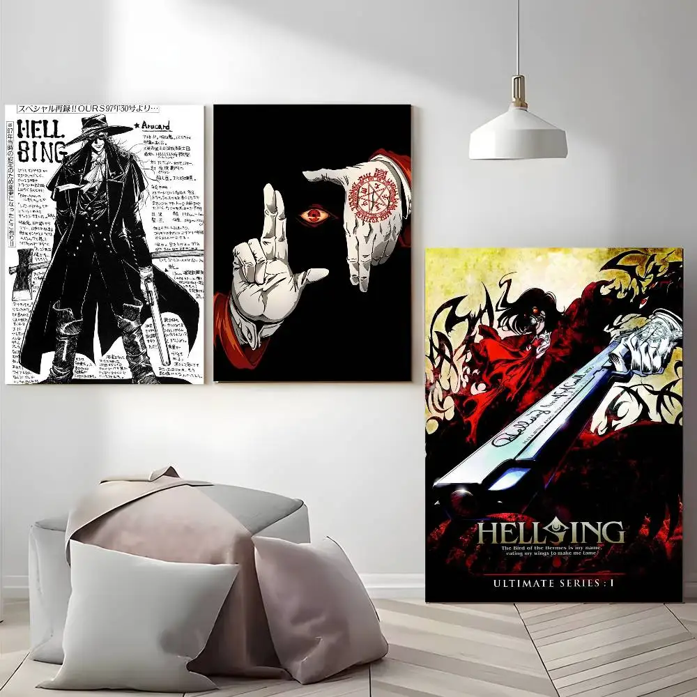 Anime H-HELLSING Poster Self-adhesive Art Waterproof Sticker
