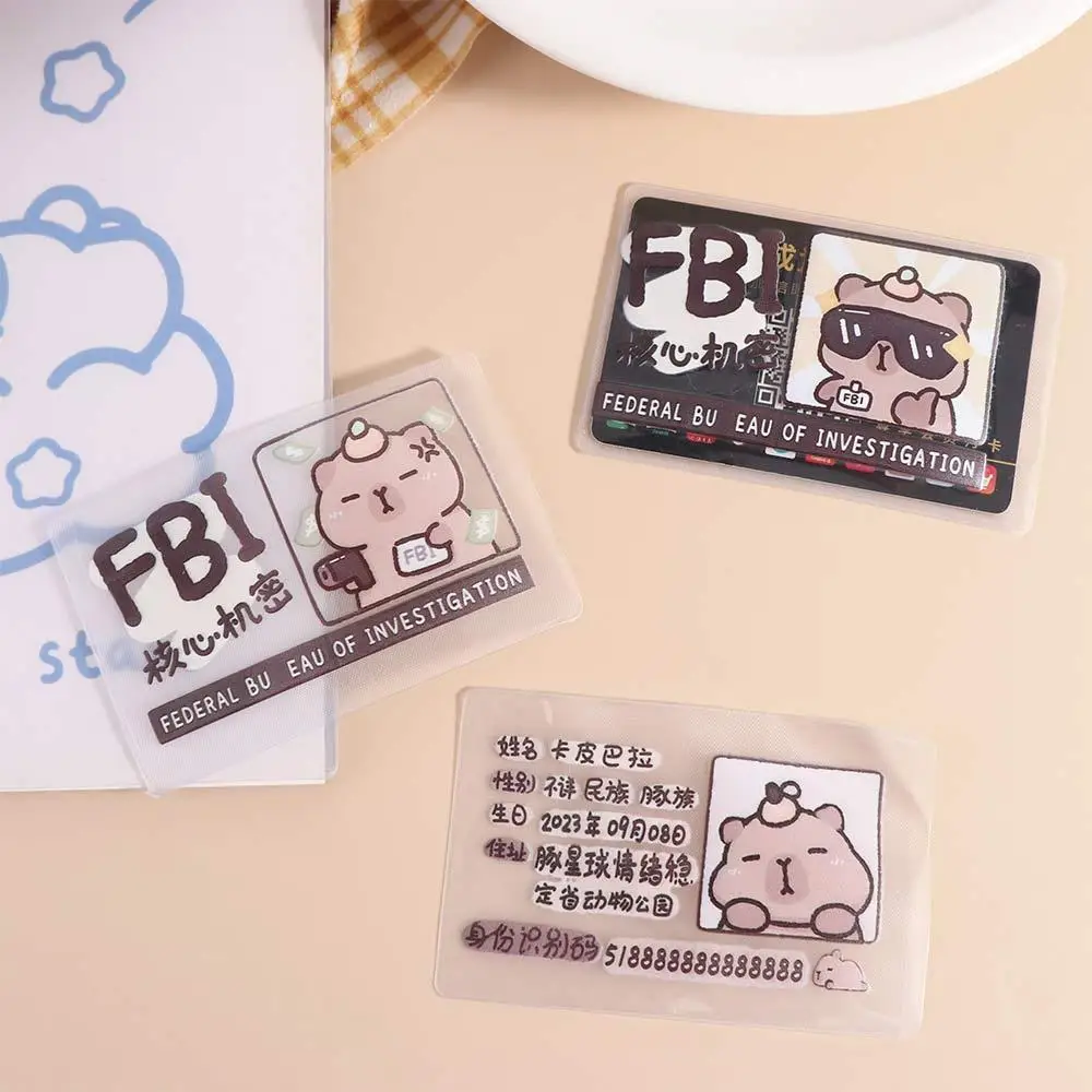 Fashion Capybara ID Card Sleeve Protective Cartoon Card Holder Cover Animal Ins Photocard Holder Travel