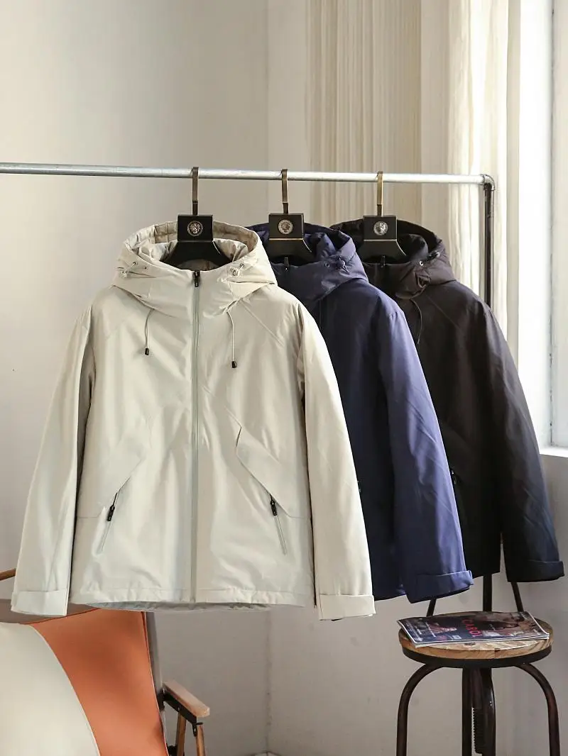 

Зимняя мужская повседневная куртка-пуховик для активного отдыха, ветрозащитная, водонепроницаемая, на молнии, с капюшоном, стандартный крой, модная, молодежная, стильная