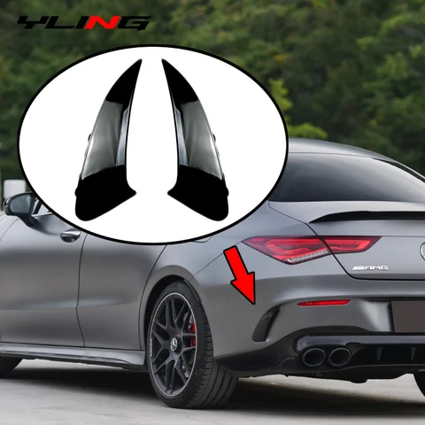 메르세데스-벤츠 액세서리에 적합 CLA C 클래스 C118 CLA180 CLA35 CLA45 CLA200 CLA250 2020 + 후면 범퍼 사이드 카나드 스플리터