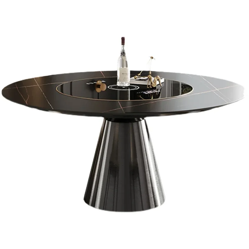 

Light luxury modern simple small apartment rock slab dining table