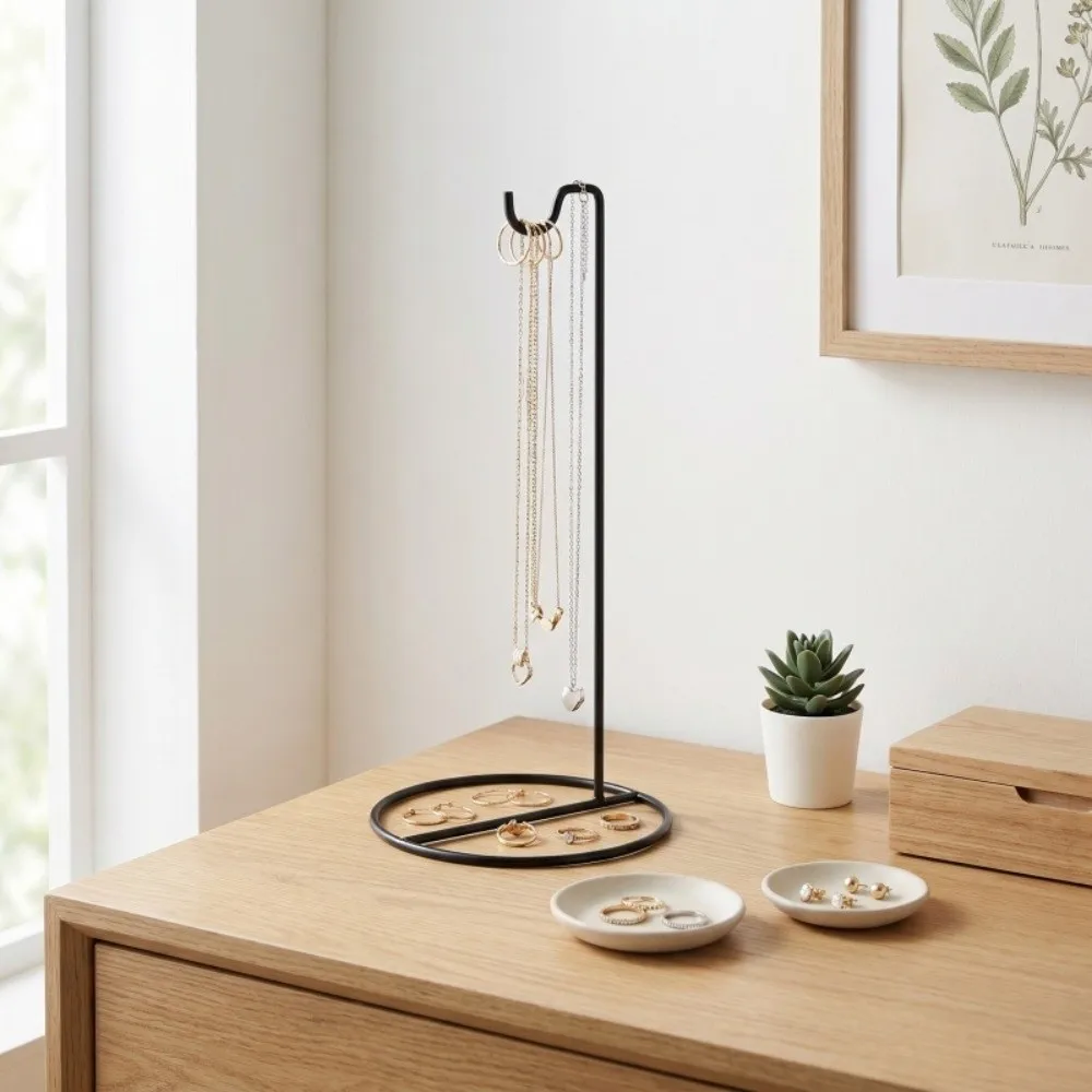 Elegant Jewelry Display Rack Stylish Modern Necklace and Bracelet Organizer Sturdy Save Space Handbag Display Stand Desktop Use